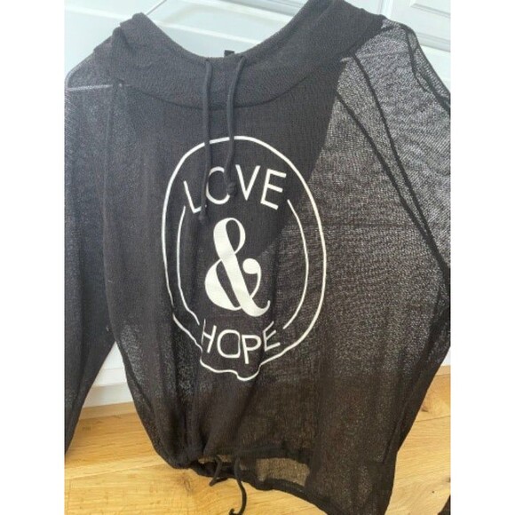 Tops - Black messh Love and hope hoodie (M)
